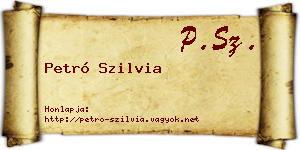 Petró Szilvia névjegykártya