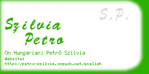 szilvia petro business card