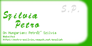 szilvia petro business card